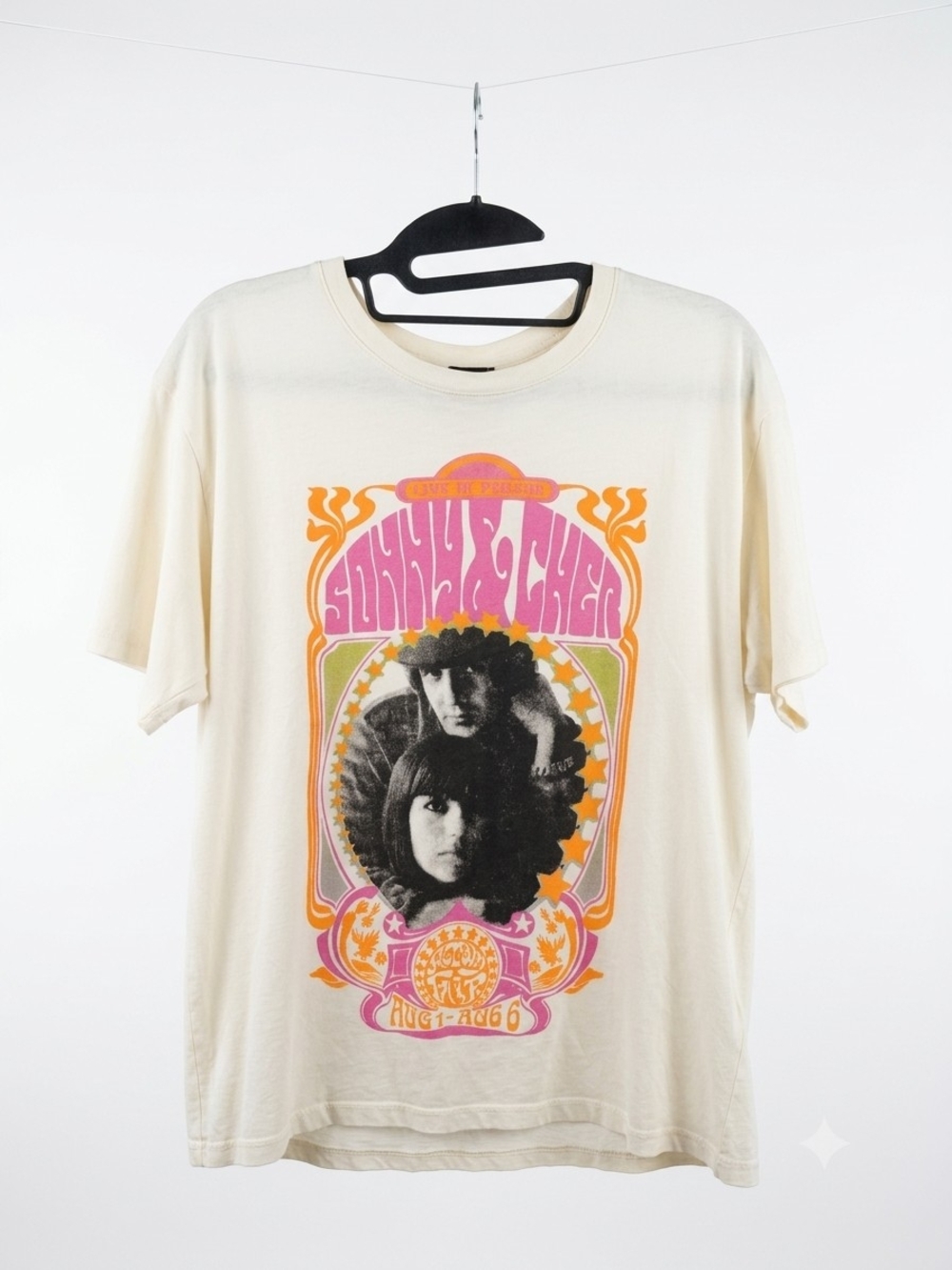 ✏️ NWT Daydreamer Sonny & Cher Melody Fair Vintage Graphic Tee Cream SOLD OUT